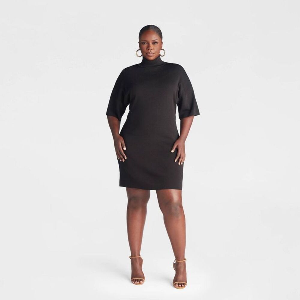 KBB by KAHLANA Women's Short Sleeve 'The Laceback Mini Dress' - Black 2X
